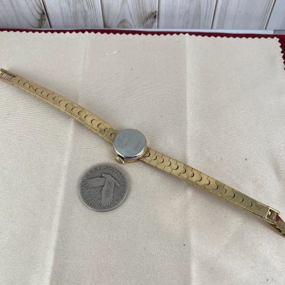 Vintage 1971 Bulova "Goddess of Time" 20 micron Gold Plated 7 inch link Bracelet - Picture 8 of 11